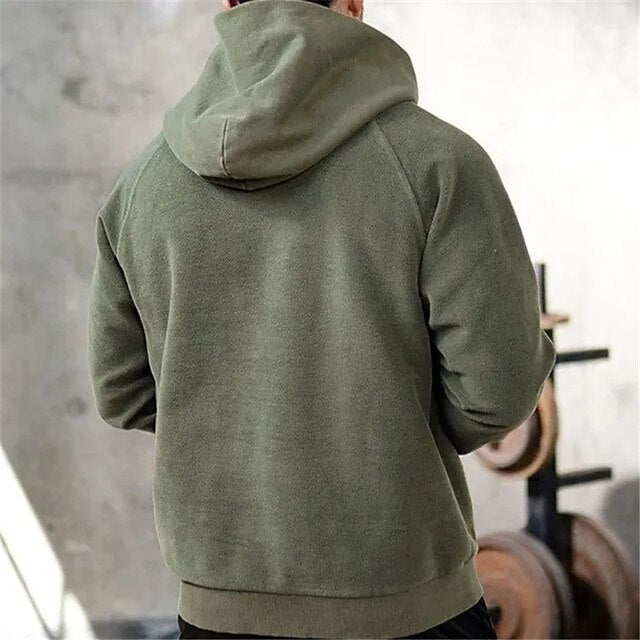 Men's Hoodie Green Hooded Color Block Lace up Sports & Outdoor Daily Holiday Streetwear Cool Casual Spring &  Fall Clothing Apparel Hoodies Sweatshirts