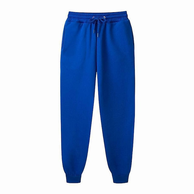 Men's Fleece Pants Sweatpants Joggers Winter Pants Trousers Side Pockets Elastic Waist Fleece Solid Color Comfort Warm Daily Casual Navy Apricot