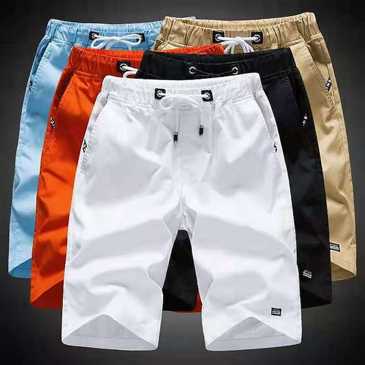 Men's Board Shorts Swim Trunks Beach Shorts Casual Shorts Drawstring Elastic Waist Solid Colored Outdoor Sports Knee Length Daily Leisure Sports Cotton Casual / Sporty Athleisure Black White